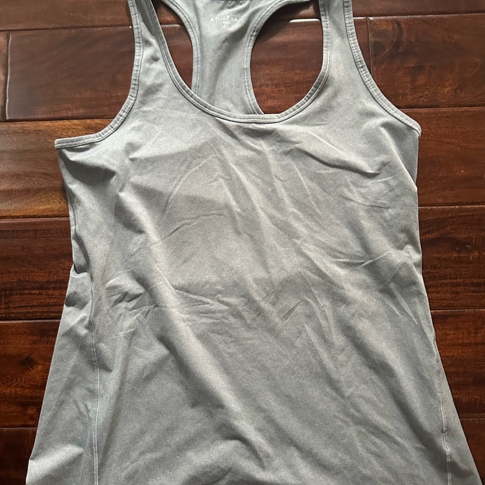 Athleta Gray Sleeveless Fitted Backless Tank Top